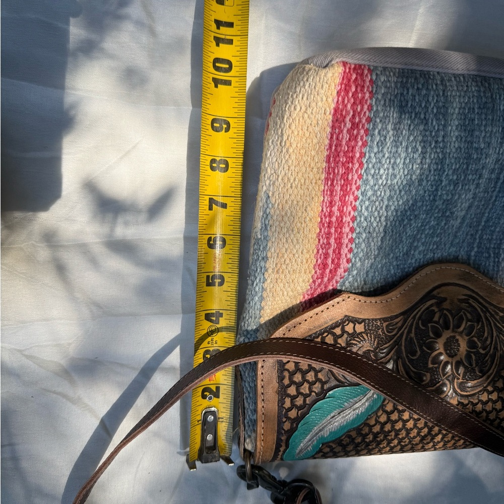Myra Bag Western Leather Canvas Crossbody Multicolor - Picture 8 of 9